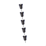 Dekoratyvus lietaus latakas lauko vandens surinkimui Flower Shaped black