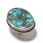 Natural Tibetan Turquoise Gemstone 925 Sterling Silver Gift Ring Size 9 r2w73