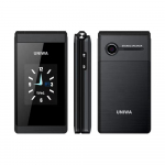 UNIWA X28 2G GSM su dideliais mygtukais, atverčiamu korpusu, dviejų SIM kortelių, FM radijo, rusų, hebrajų, aukso ir pilkos spalvos klaviatūra. US Plug juoda