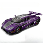 1/24 Sportinio automobilio modelis Koenigsegg ONE Lydinio lietas Superautomobilio žaislas Durys gali atsidaryti Atitraukiamas Dekoratyvinis Kolekcinis Berniuko Gimtadienio Dovana violetinė