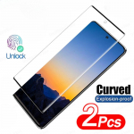 2 vnt. lenktas grūdintas stiklas, skirtas Samsung Galaxy S24 S22 S23 S21 S20 Plus Ultra FE ekrano apsauga Note 10 9 20 Plus S9 S10 stiklas Note 8 gryna