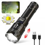 Didelės galios LED žibintuvėliai 2000LM Taktinis žibintuvėlis su ekranu USB įkrovimas Kempingas Žvejyba Avarinis Priartinamas žibintas 1PCS-3000MAH