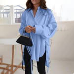 Madingi laisvalaikio vienspalviai mar&scaron;kinėliai ilgomis rankovėmis, laisvi moteri&scaron;ki XXL juoda