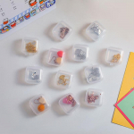 10 vnt mažų dėžučių kvadratinių permatomų auskarų plastikinių dėžučių papuo&scaron;alų laikymo dėklas