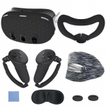 Silikoninis VR valdiklio apsauginis dėklas Akių kaukė Veido pagalvėlės dangtelis Rankenėlė Silikoninis dėklas, skirtas Meta Quest 3 VR priedams juoda