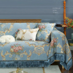 Europieti&scaron;kas siuvinėjimas sofos rank&scaron;luostis Prabangus ledinis kutas &scaron;enilinė antklodė nuo kačių įbrėžimų sofos užvalkalas Odinė sofos pagalvė Four Seasons 1 Seater-180x200cm mėlyna