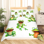 Kawaii Varlių Antklodės Užvalkalas Karali&scaron;ko Dydžio Karalienės Dydžio Animacinis Gyvūnų Tema Patalių Komplektas Juokingas Laukinės Gamtos Antklodės Užvalkalas Vaikų Miegamajam Mink&scaron;tas Pledas EU Single(135x200cm)