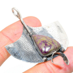 Natural Purpurite Gemstone Handmade 925 Sterling Silver Pendant 2.44 a6m47