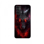 Coque Maniacase pour pour Samsung Galaxy A13 5g Loup noir feu rouge juoda
