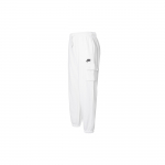 Nike Sportswear Club Fleece Vienspalvės Rai&scaron;teliu Laisvo Kirpimo Kelių Ki&scaron;enių Dizaino Laisvalaikio Megztos Sportinės Kelnės Moteri&scaron;kos Kelnių Dalis Baltos DQ5197-100 L