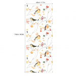 PVC Privatumo langų plėvelės Matinis pauk&scaron;tis Namų biuro dekoras Stiklinė plėvelė Statinė prilipusi gėlės Pauk&scaron;čiai Meno vitražų lipdukai 45x116cm