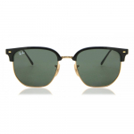 Ray Ban Rb4416f Nauji Clubmaster Azijieti&scaron;kas prigludimas 601 31 Unisex akiniai nuo saulės Black on Gold/55