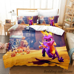 Naujas Spyro reignited trilogy patalynės komplektas Viengulis Dvivietis Pilnas Karalienės Karali&scaron;ko dydžio lovos komplektas Suaugusių Vaikų Miegamasis Antklodės užvalkalų rinkiniai Anime Gme AU Single 140x210cm
