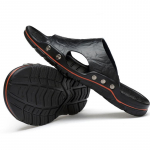 Vasarinės vyri&scaron;kos odinės masažo dalelių apatinės didelio dydžio &scaron;lepetės 38-48 paplūdimio basutės 38 ruda