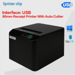 Xinye T80Q 80mm daugiaportis POS spausdintuvas su automatiniu pjovikliu virtuvėms USB