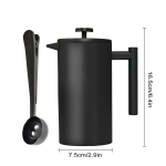 Leeseph Prancūzi&scaron;kas kavos virimo aparatas su &scaron;auk&scaron;teliu 304 klasės nerūdijančio plieno dvigubomis sienelėmis palaiko užplikytą kavą ar arbatą kar&scaron;tą Geriausia dovana