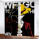 Monkey D Luffy Tamsinanti užuolaida, One Piece, Poliesteris, Animacinis, Tinka miegamajam, Vaikams, Suaugusiems, Kambario dekoravimui, Dovanoms 100x140cm&Grommet Top