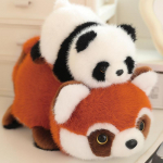 Mielas apverčiamas panda, virtęs raudonosios pandos lėle, lėlė, pliu&scaron;inis žaislas, smagi lėlė, vaiko dienos dovana 25cm