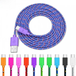 Type-C nailono pynės USB duomenų kabelis juoda