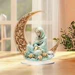 2D Mėnulio fėjos statulos figūrėlės meno kūriniai Dekoratyvinis angelo skulptūros ornamentas darbalaukyje