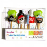 Bougies &agrave; piquer - Pirates - Lot de 8