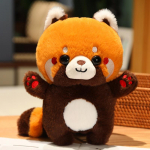 Kūrybingi 30 cm i&scaron;kam&scaron;yti gyvūnai me&scaron;kėnas virsta raudonąja panda, pliu&scaron;iniai žaislai, &scaron;uo, mink&scaron;ta metimo pagalvė, dovanos vaikams gimtadienio proga, dekoras about 30cm