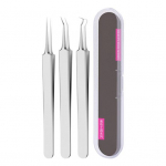 Ink&scaron;tirų &scaron;alinimo įrankis nerūdijančio plieno spuogų adatos pincetas &scaron;variai odai ink&scaron;tirų &scaron;alinimo pincetas nuo slydimo rankenos spuogų &scaron;alinimo įrankis 4pcs