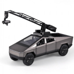 1/32 mastelio žaisliniai TESLA sunkvežimiai berniukams Cybertruck modelis sidabrinis pikapas lieto metalo žaislinės ma&scaron;inėlės su garsu ir &scaron;viesa vaikams nuo 3 metų juoda