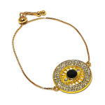 Natural Black Spinel, Zircon Gemstone 925 Sterling Silver Bracelet 7-8 j5b97