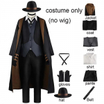 Nakahara Chuuya Cosplay Kostiumas Įtraukta Kepurė Uniforma Ilgas Paltas Kelnės Didelio Dydžio Apranga Helovino &Scaron;ventei Comic Con XS