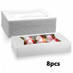 8 vnt. Dovanų dėžutės su skaidriu langeliu Kalėdinė dovanų dėžutė Lengvai surenkama Puikiai tinka dovanoms Gimtadieniams Vestuvėms Papuo&scaron;alų gamybos ekspozicijai 8pcs white