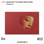 Jennie 1-asis studijos albumas Ruby oficialus foto atvirukas, atvirukas, plakatas KPOP Postcard #2 (Zen ver.)