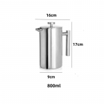 Didelės talpos dvigubų sienelių izoliuotas prancūzi&scaron;kas presas espreso virimo puodas nerūdijančio plieno kavos puodai kavos indai kavos priedai