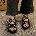 Universalūs moteri&scaron;ki sandalai Patogūs romėni&scaron;ki batai Įsispiriami paplūdimio batai Storas padas Moteri&scaron;ki batai Vasaros naujiena Zapatos Para Mujeres 35