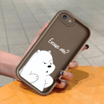 Mink&scaron;tas silikoninis kvadratinių kopėčių spausdinimo ra&scaron;tas telefono korpusas, pilnas dangtis, fotoaparatas, atsparus smūgiams, guminis dėklas, skirtas iPhone Infinix Tecno OnePlus iPhone 8 ruda