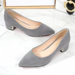 Didelis dydis 34-43 Moteri&scaron;ki zom&scaron;iniai odiniai batai 3,5 cm auk&scaron;takulniai moteri&scaron;ki suknelei darbiniai batai Slip On Pumps Moteri&scaron;ki kvadratiniai auk&scaron;takulniai vestuviniai batai 34 pilka spalva