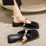 Baotou &scaron;lepetės moteri&scaron;ki mados batai vasaros nauji mulerio batai prancūzi&scaron;ki pusiau atvirų kulnų vienviečiai batai vėsios &scaron;lepetės 40