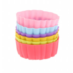 6 vnt. 5 cm saulėgrąžos formos pudingo formelės keksiukams, silikoninės formelės, priedai