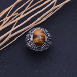 Tiger Eye Handmade 925 Sterling Silver Jewelry Ring Size 7 h3s71