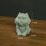 Feng&scaron;ui papuo&scaron;alai Foo Dogs Bonsai akvariumo žuvų bako statula Azijos rytieti&scaron;kos statulos Qi Lin figūrėlės Sodo dekoracija Darbalaukis Pritraukti turtus Sėkmės Style 1 pilka