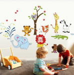 AY9221 Mielas animacinis gyvūnų pasaulis nuimamas sienos lipdukas &ndash; PVC skaidri plėvelė Transparent PVC film