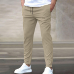 Kasdienės Slim fit devynių ta&scaron;kų vyri&scaron;kos kelnės, vienspalvės, su ki&scaron;enėmis XL smėlis