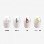 Kūrybi&scaron;ka dantų krap&scaron;tukų dėžutė, plastikinė vatos pagaliukų dėžutė su mielais mini kaktusais, zuikučiu, stalo aksesuarai, namų dekoras MIT cactus