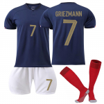 22/23 France Home Jerseys Vaiki&scaron;kų futbolo treniruočių kostiumų rinkinys 26