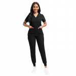 Stretch Scrubs Moterų rinkinys Slaugos uniformos Klinikinių &scaron;veitimų rinkinys Slaugytoja Dulkėms atsparus Darbo Drabužiai Medicininiai &scaron;veitikliai Top+ Jogger Pants XL