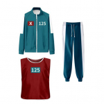 Calamari Games Cosplay kostiumas Trijų dalių rinkinys Džemperis Sportinis kostiumas &Scaron;varkas Liemenė Kelnės Unisex Džemperiai Sportinis kostiumas Suaugusiems Vaikams XL O