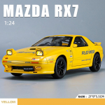1:24 Mazda RX7 RX-7 Super Sportinio Automobilio Garso ir &Scaron;viesos Atitraukiamas Kolekcinis Ornamentas Simuliacinis Lieto Modelio Automobilis Liejinys Vaikų Žaislas Berniuko Dovana geltona