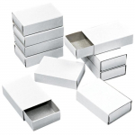 Bo&icirc;tes vides &agrave; d&eacute;corer - Non sp&eacute;cifi&eacute; - Format allumette - 12 pcs - 5,3 x 3,6 x 1,5 cm - Blanc
