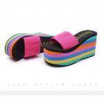 Vaivoryk&scaron;tės &scaron;lepetės moteri&scaron;kos paplūdimio sandalai vasarinės matinio dirželio super auk&scaron;to plei&scaron;to kulno &scaron;lepetės moterims vasarinės lauko pantuflės 34