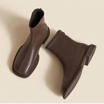 Moteri&scaron;ki rudeniniai žieminiai batai Retro kvadratiniu priekiu aulinukai moterims Madingi Chelsea žemu kulnu platforminiai moteri&scaron;ki batai Trumpi botai 35